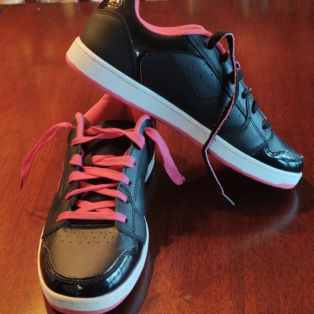 Black and pink sneakers